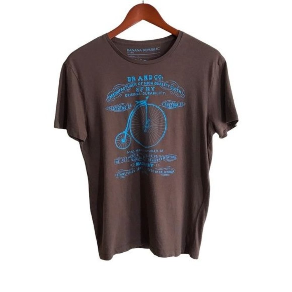 Banana Republic 100% Cotton Vintage Bicycle Machinery Tee Size Small